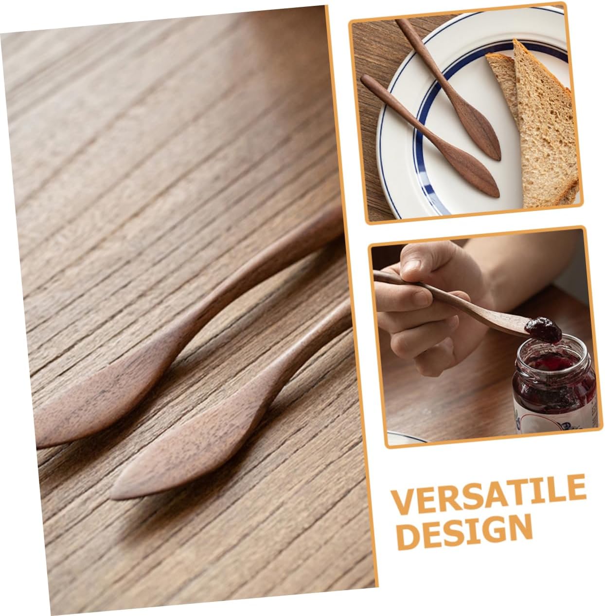 2pcs Wooden Butter Spreader Spatula Set for Jam and Honey