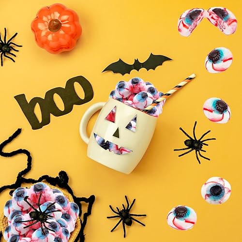 Miniatura 9 de Fruidles Gomitas de Halloween Spooky Eyeballs Gomi, deliciosos colores surtidos y sabores de frutas (2 libras)