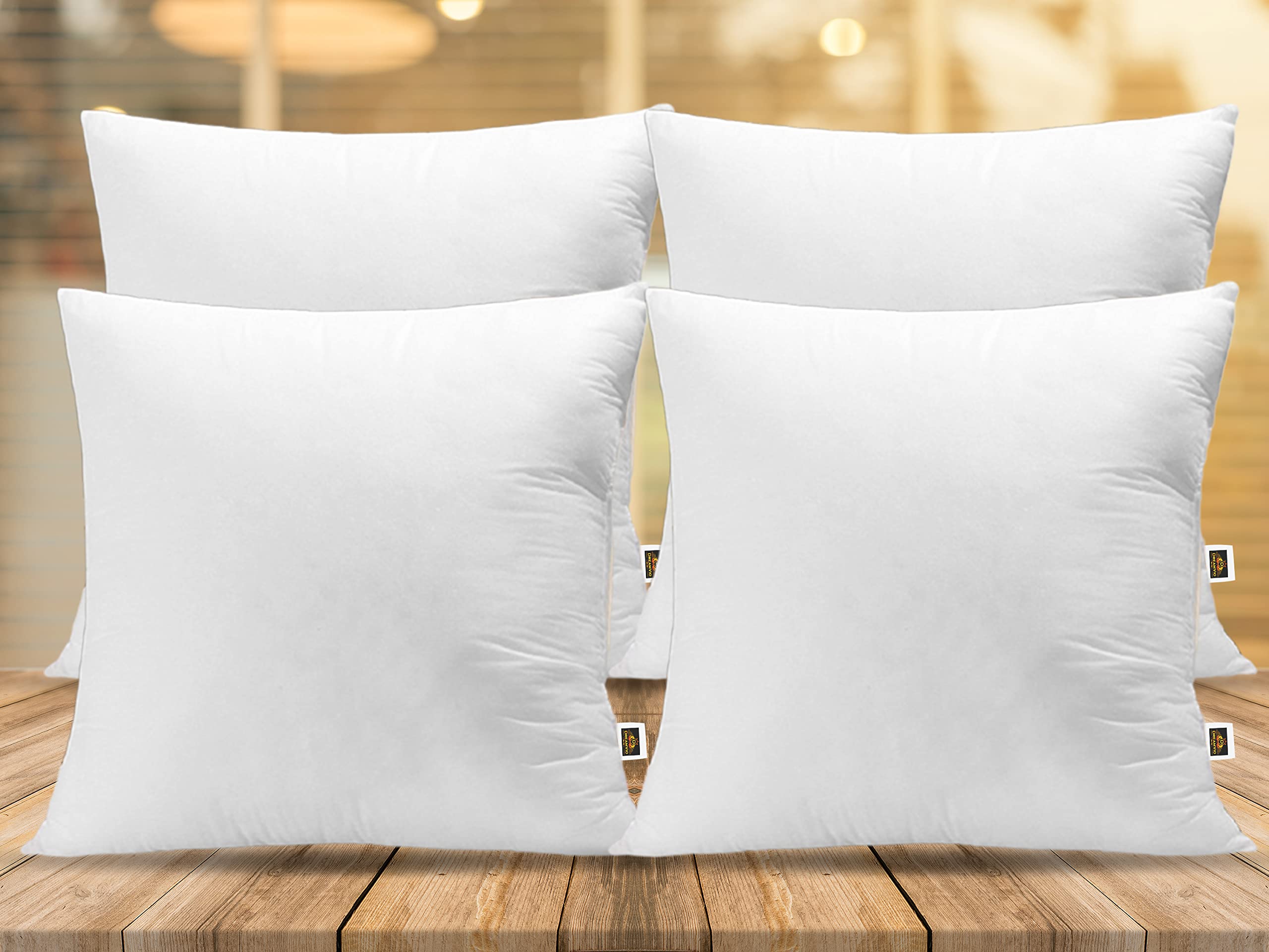 DREAMVIO Rotto Vaccum Packed Microfiber Square Cushion Pillow Inserts or Fillers for Sofa & Bed - Pack of 4, 24" X 24" (White, DvRotto_Sq424Flr0001) (B0B1B7WX8W) Amazon Price History, Amazon Price Tracker