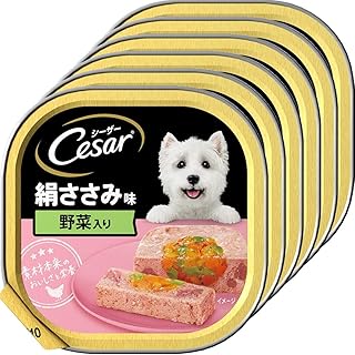 ［お試しサイズ］シーザー 絹ささみ味 野菜入り ドッグフード 成犬 100g×6個(まとめ買い)［ドッグフード・ウェット］