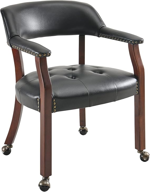 LEEMTORIG Large Dining Chairs with Casters and Arms
