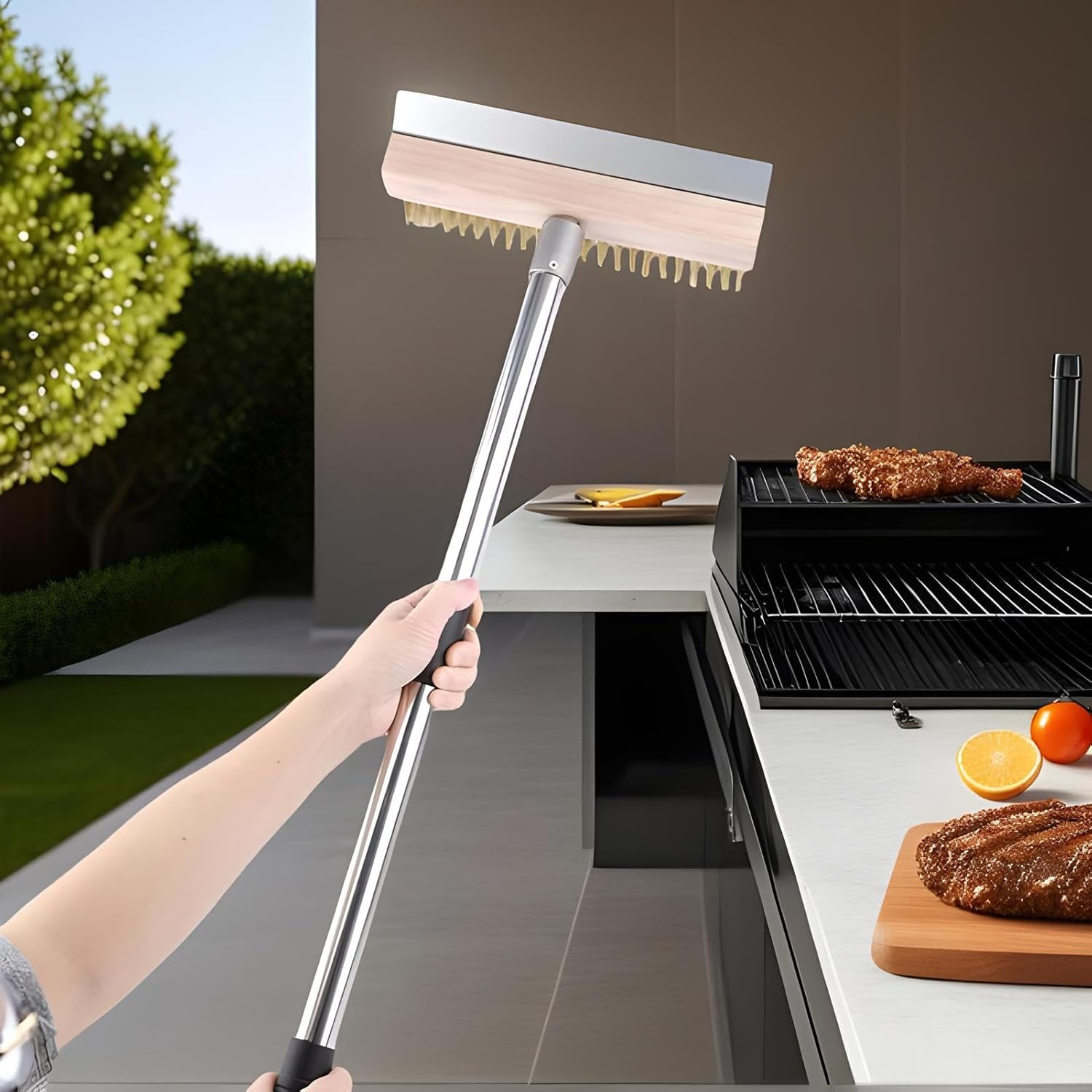 ピザストーン クリーニングブラシ - バーベキューグリル掃除ツール | 頑丈なピザオーブン掃除ツール キッチン バックヤード 料理学