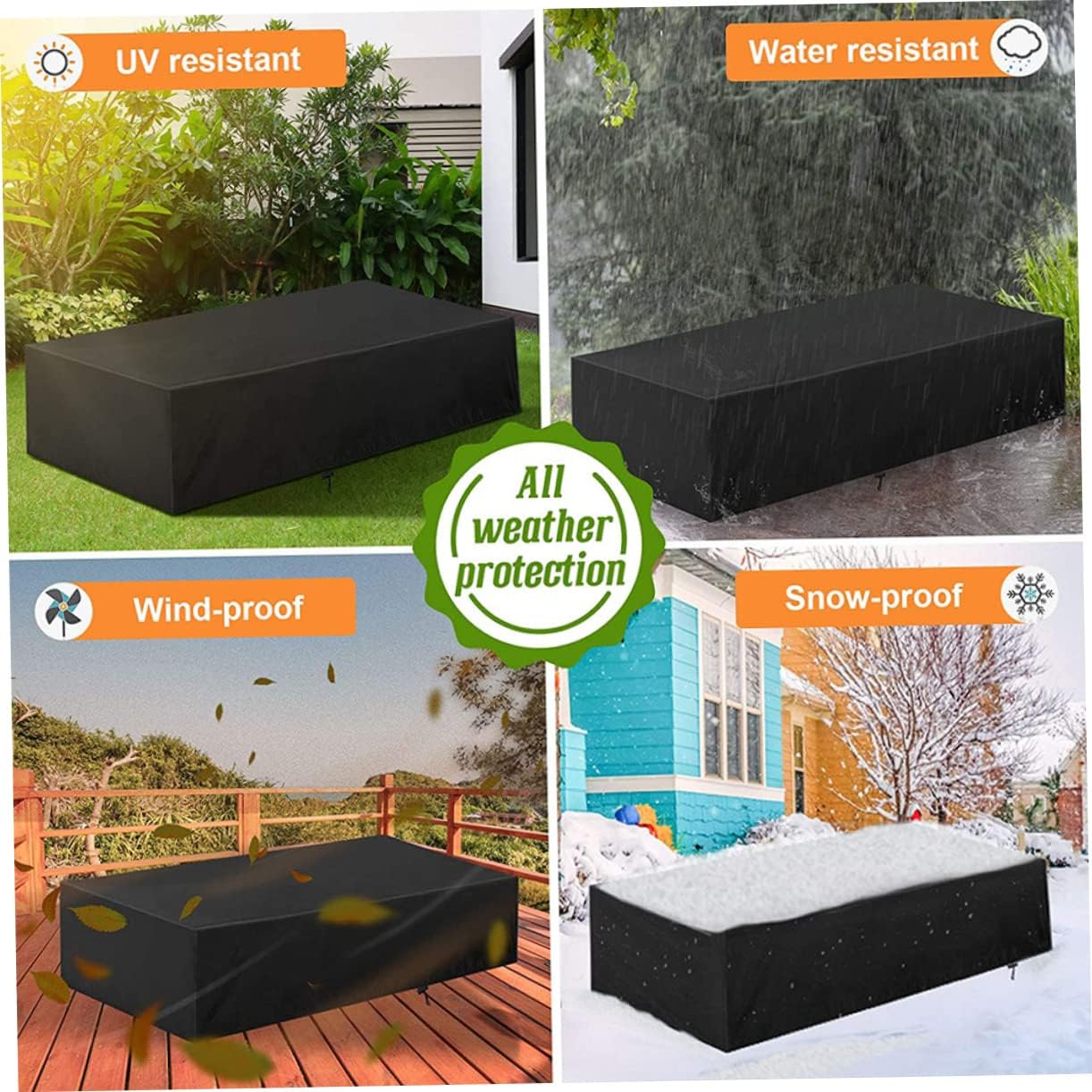 Outdoor Patio Furniture Cover Heavy Duty Oxford Cloth Table and Chair Protector Wind and for Garden and Deck Use