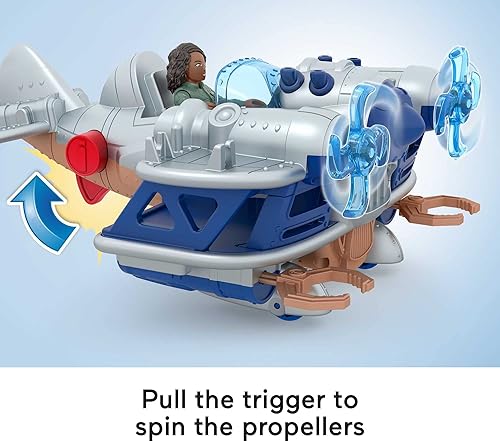 Miniatura 3 de Fisher-Price Imaginext Jurassic World Dominion Kayla Watts Figura y avión de juguete, rastreador de aire con proyectiles para niños preescolares a