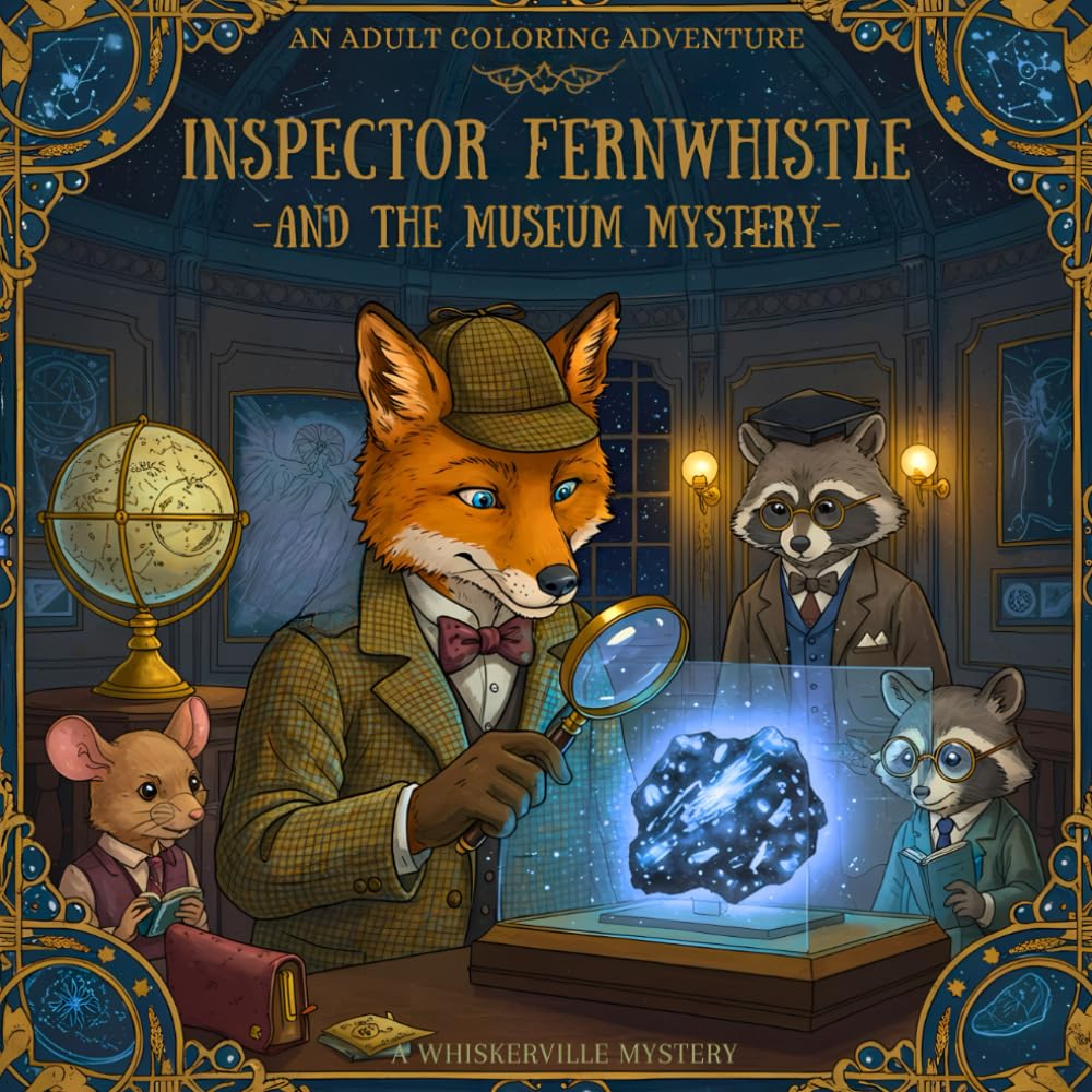 The Whiskerville Mysteries: Inspector Fernwhistle and the Museum Mystery: Book 7 in the Cozy Mystery Coloring Series for Adults - Color Your Way ... Coloring books with cozy detective story)
