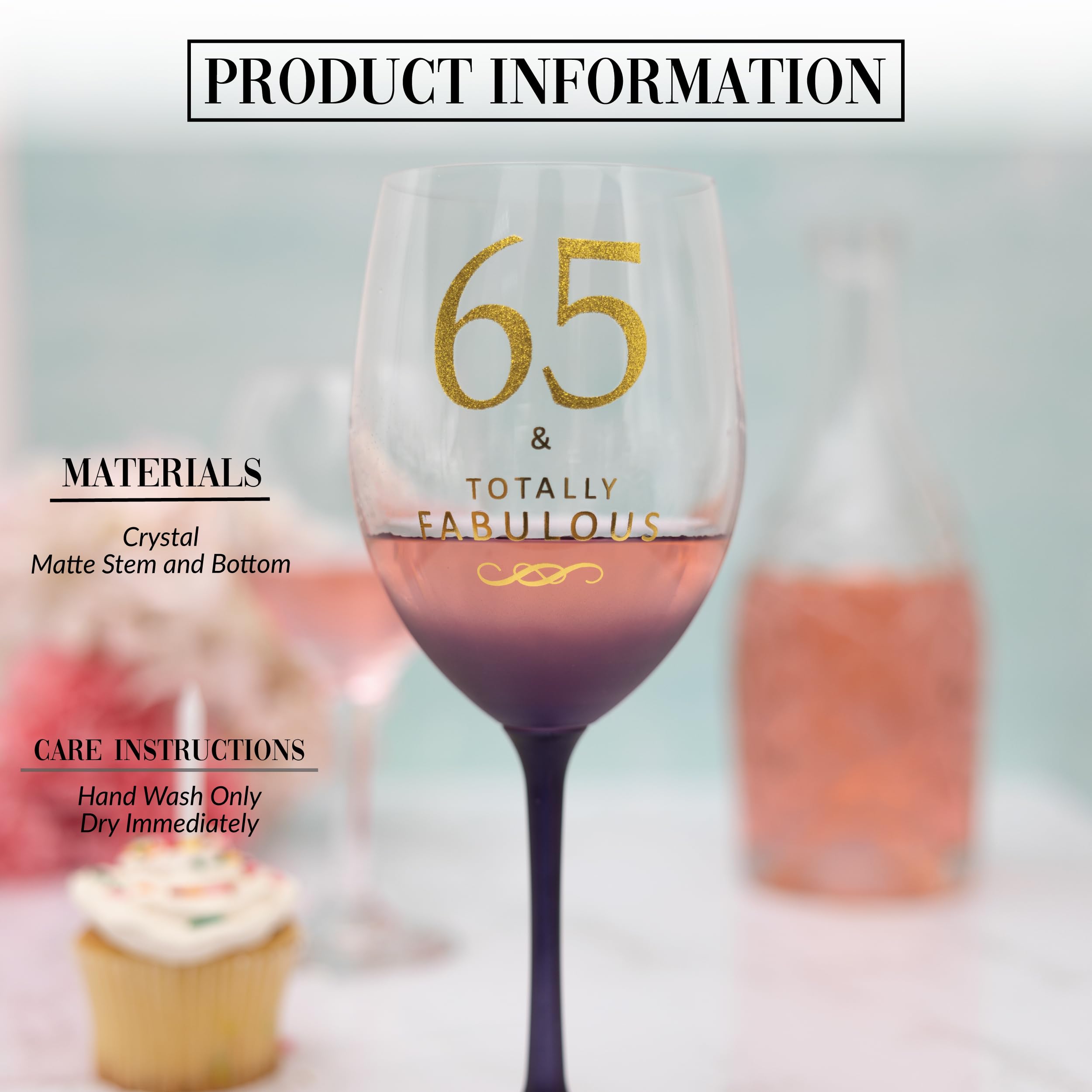 65 & Totally Fabulous Wine Glass - Birthday Gift -2