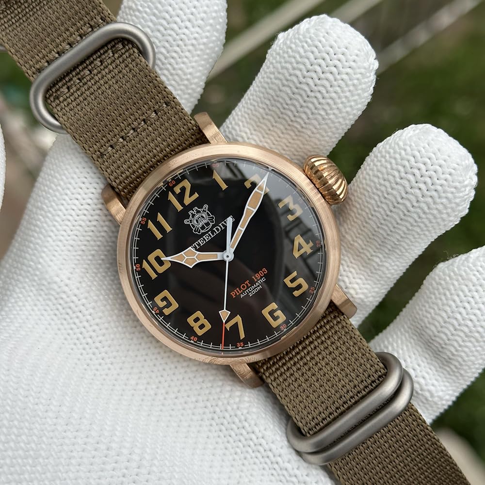STEELDIVE NH35 Pilot 1903S - Reloj mecánico automático para hombre