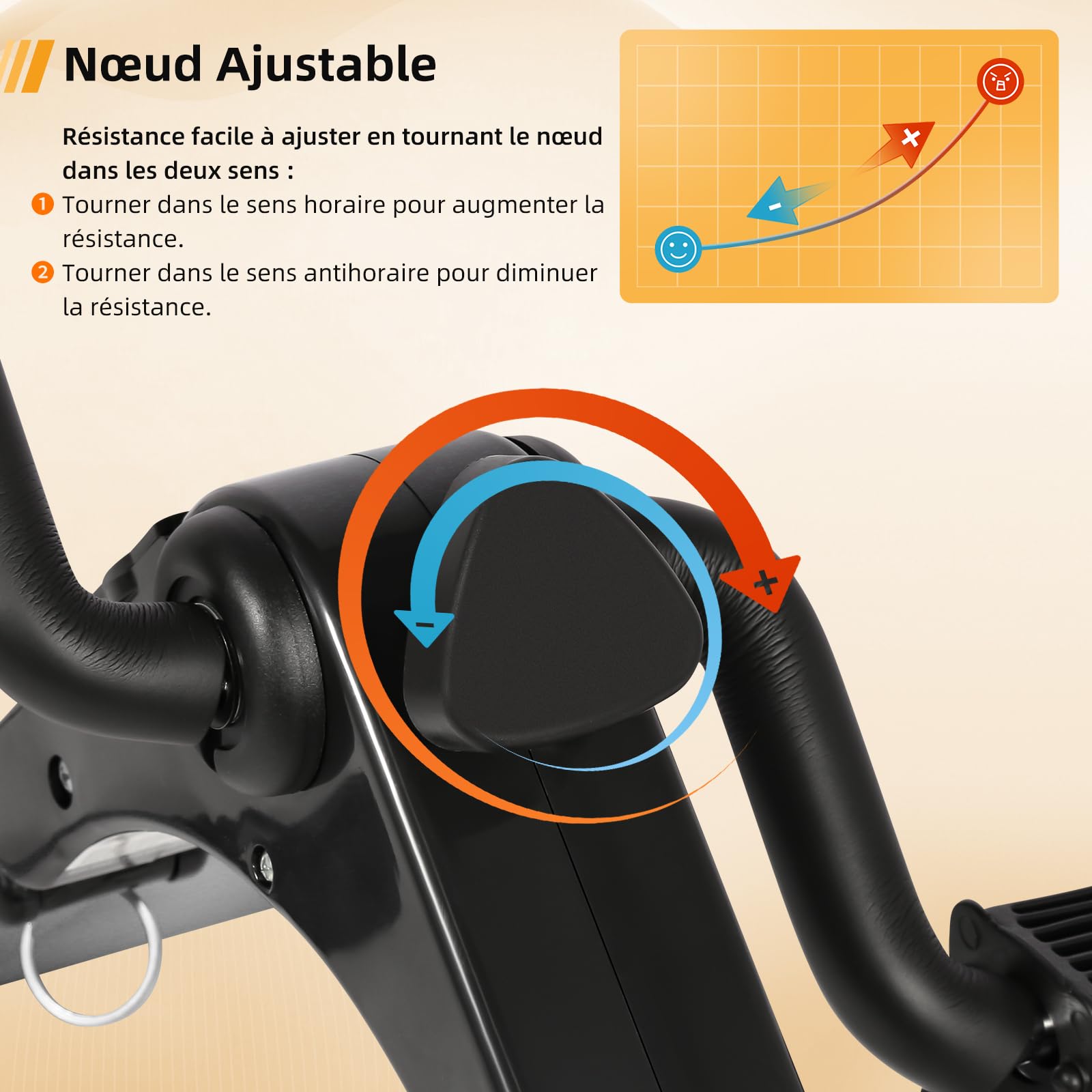 Himaly Mini Exercise Bike Portable Pedal Exerciser with LCD Display Adjustable Resistance