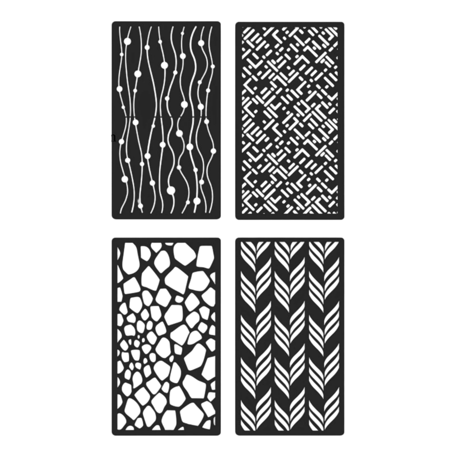Xjdzineq 4 Pcs Painting Stencils, Hollow Out Branches Floral Templates for Art Projects and Wall Decor Plant Drawing Stencil Flowers Scrapbook