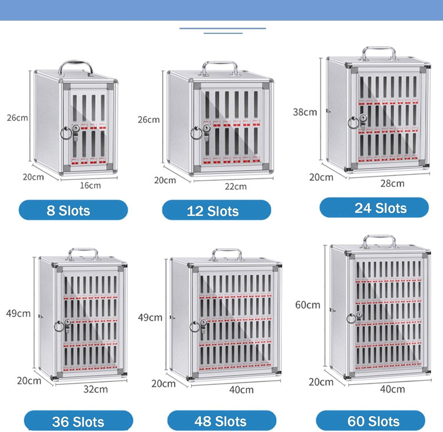 Portable le Phone STO Box with 12-72 Slots, Wall-Mounted Aluminum Alloy Locker for Cell Phones, Classroom & School Ment Solut. image 2