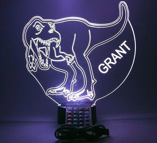 Miniatura 7 de Lámpara de mesa con luz LED de dinosaurio personalizado con dinosaurio animal, con grabado, nuestra nueva característica, es Wow, con mando a