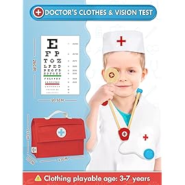 Lehoo Castle Doctor Kit for Toddlers 3-5, Kids Doctors Play Set, Pretend Play with Doctor Costume Toy Stethoscope Medical Kits for Girls Boys 3 4 5