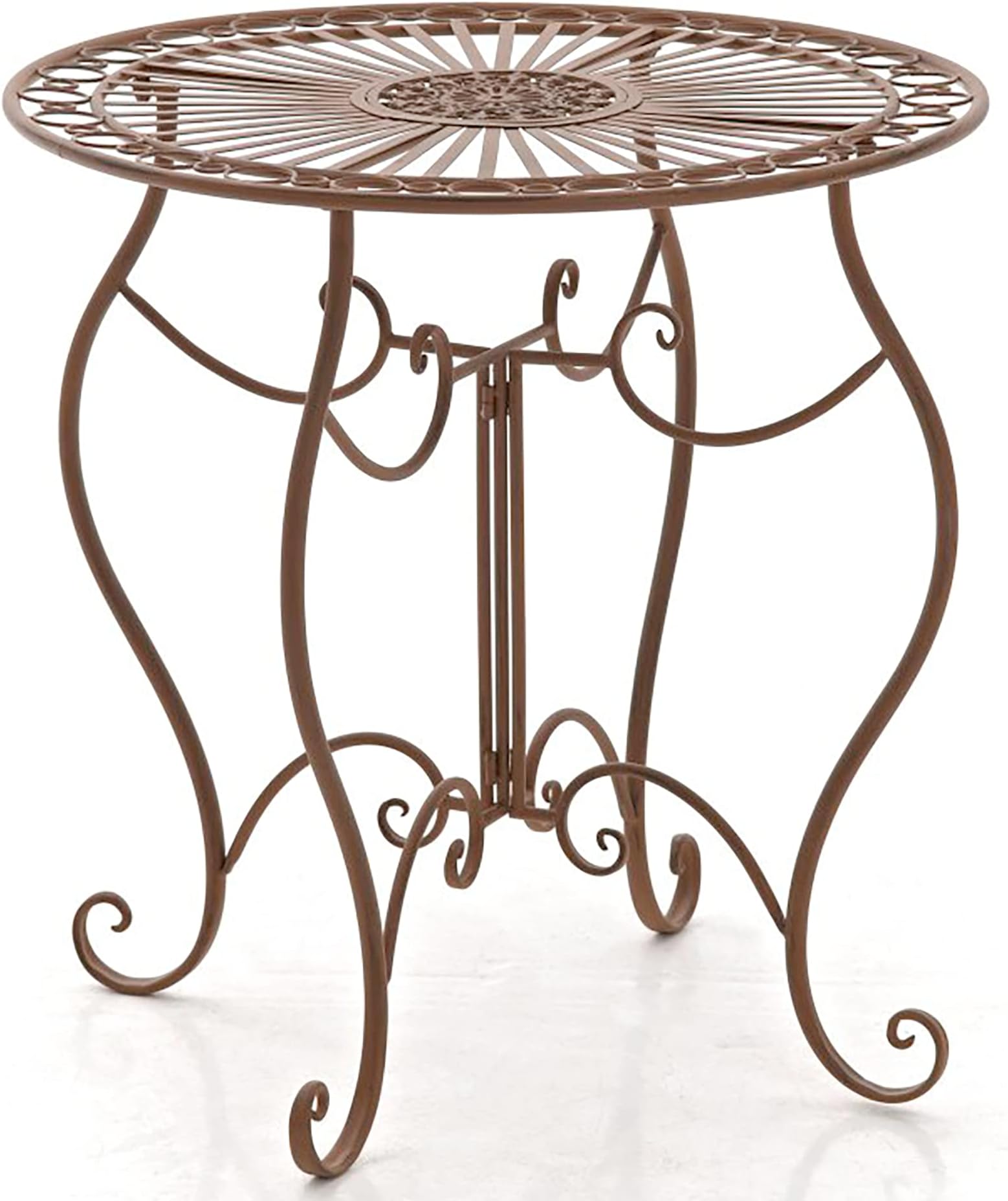 CLP Table de Jardin en Fer Hari Table de Terrasse au Style Antique Table Jardin en Fer