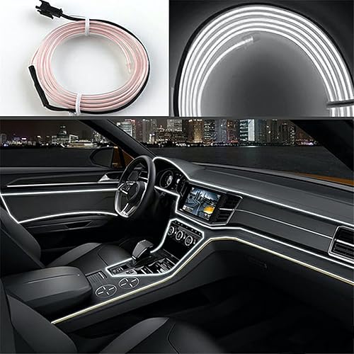 16.4 ft de iluminación interior del coche tira auto LED cuerda de alambre de la atmósfera auto lámpara decorativa luz de neón flexible DIY