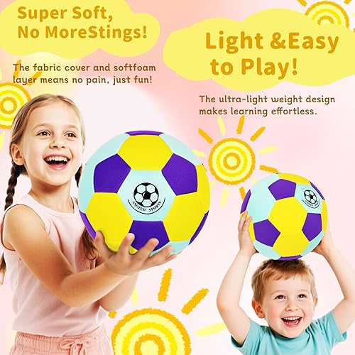 Miniatura 6 de Balón de fútbol suave para interiores, tamaño 4, tela súper suave y silenciosa, regalos para niños de 8 a 12 años, jóvenes principiantes, perfecto