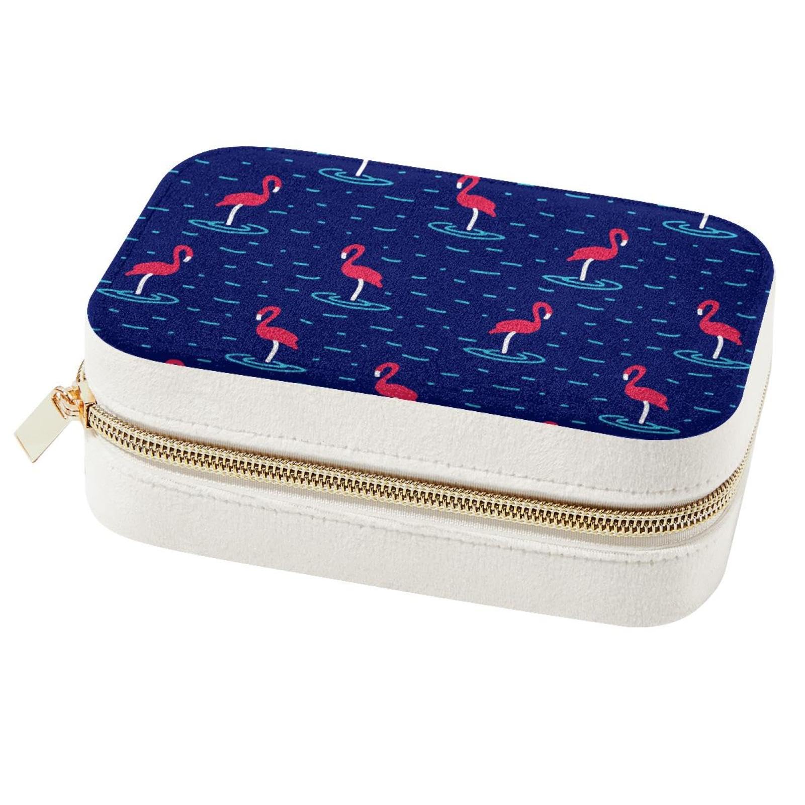 Cadeau demoiselle d'honneur : boîte à bijoux flamant rose pour voyage et bagues