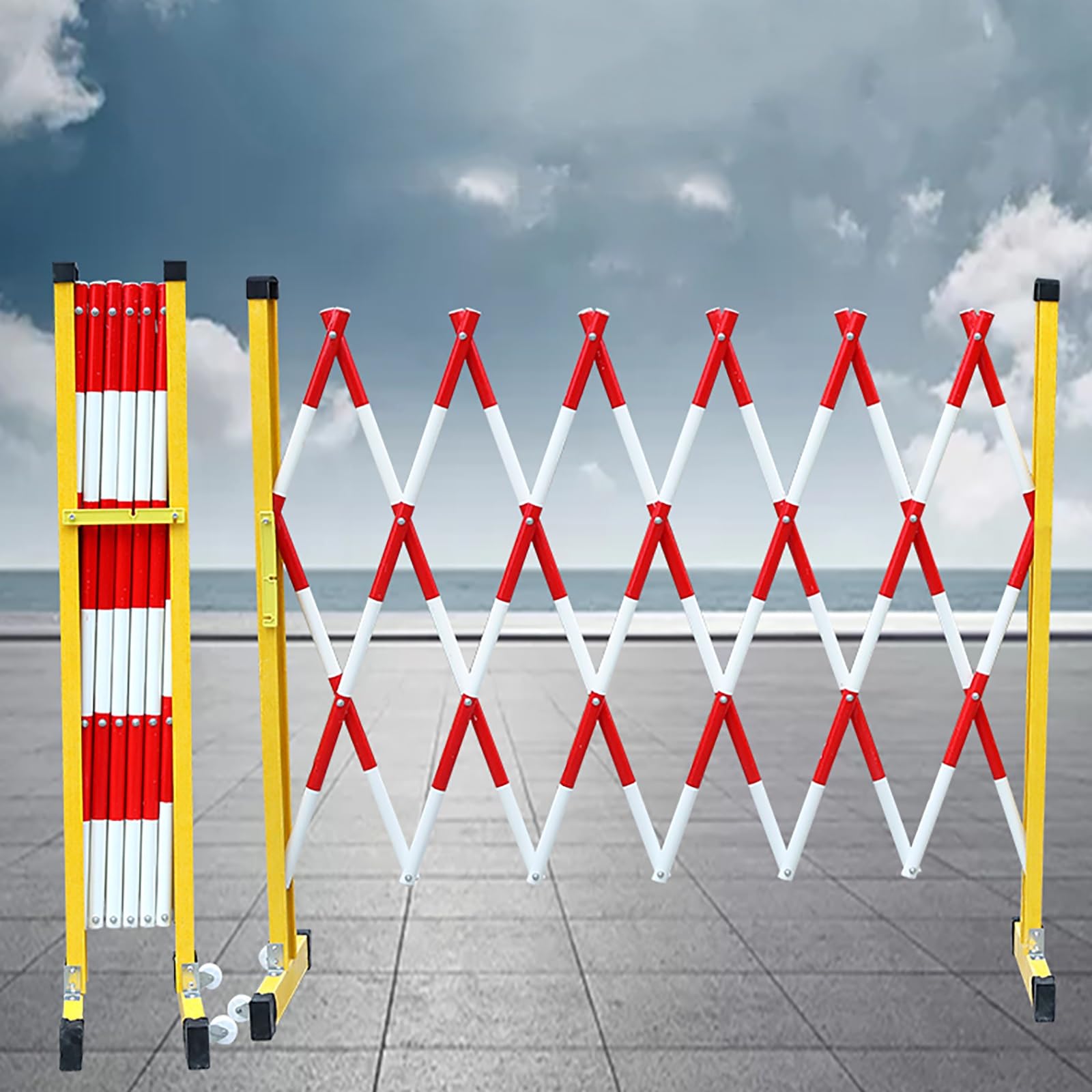 Portable Expandable Metal Barrier Gate 3m Retractable Crowd Control Fencing Security Barricade for Construction Sites Elevators & Outdoor Events