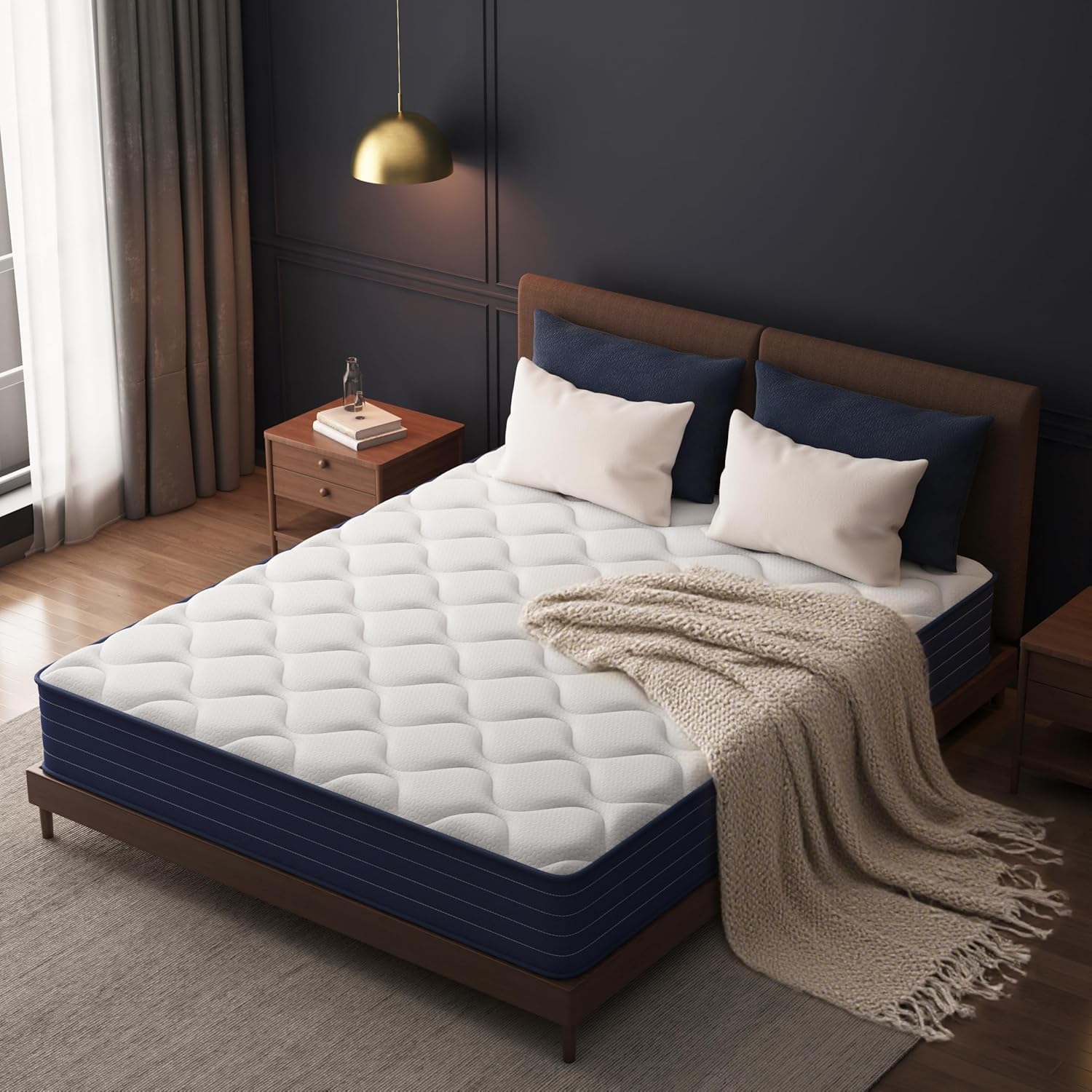 Full Mattress, 14 Inch Full Size Mattress in a Box, Double Mattress, Pocket Spring&Memory Foam, Medium, Motion Isolation, CertiPUR-US Certified