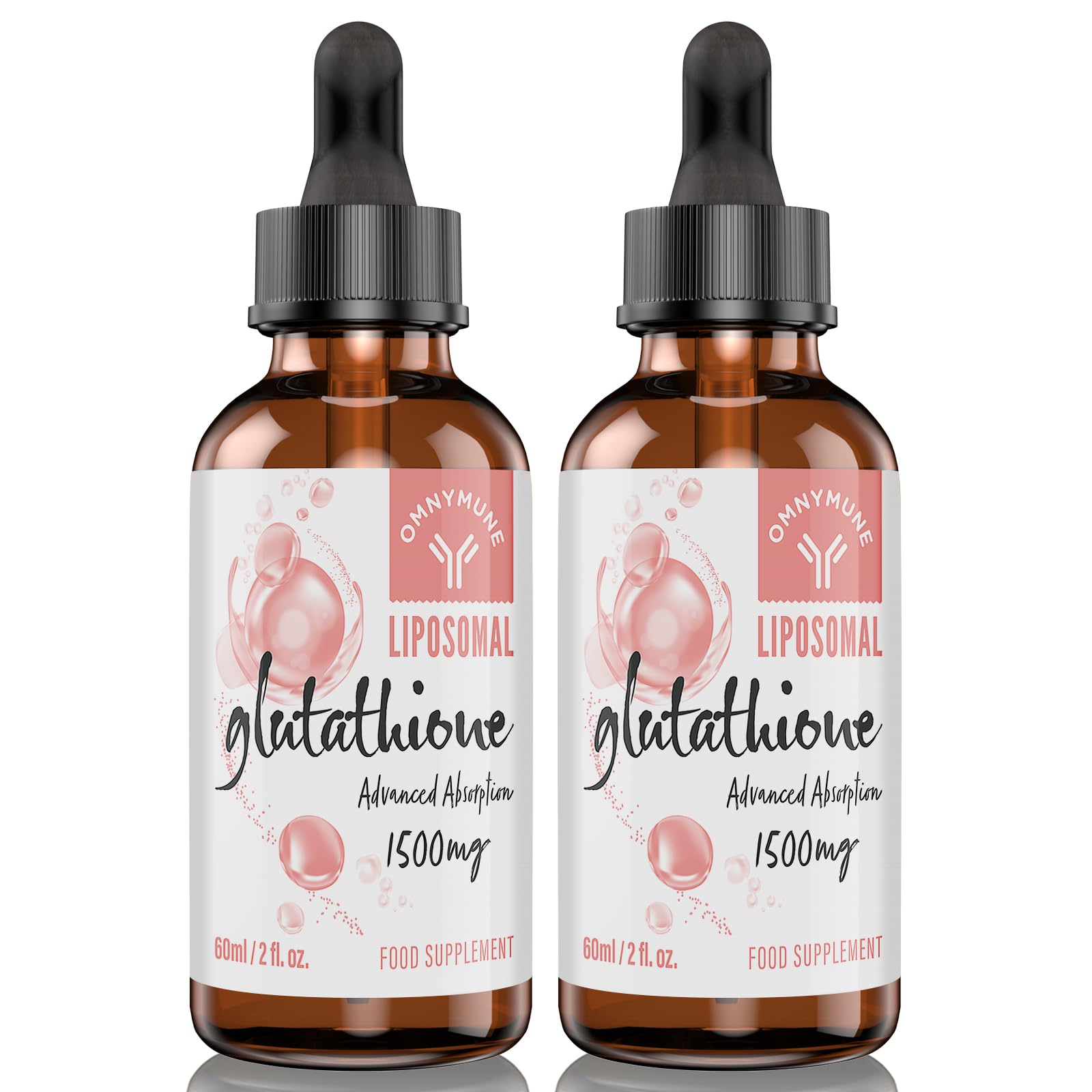 Liposomal Glutathione 1500mg, Oral Glutathione Liquid, Glutathione Supplement with Vitamin C & Hyaluronic Acid, Superior Absorption, 120 ml