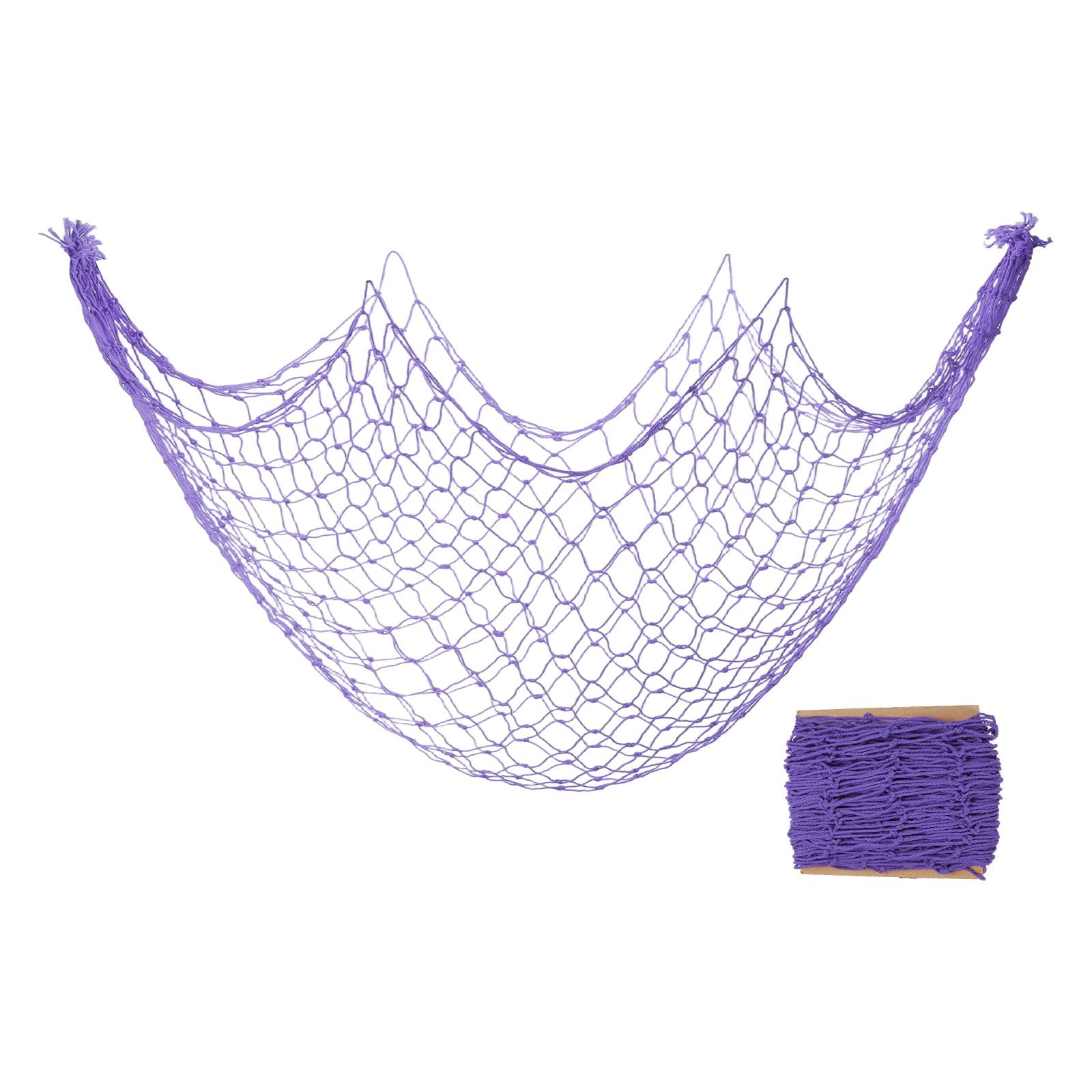 YELARXI Decorative Fishing Net, Fish Net Decor for Wall, 80x40 Inch & Cotton & Purple & 2Pcs -Fitting for (Nautical Themed Party/Photography/Ocean Decoration)