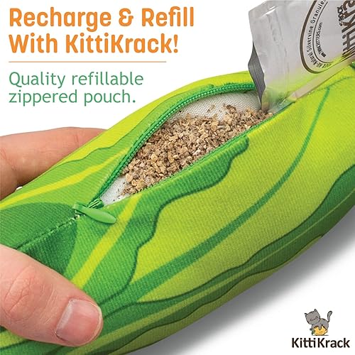 Miniatura 5 de TWINCRITTERS KittiVeggi - Paquete de 2 juguetes orgánicos de sustituto de hierba gatera Silvervine para gatos y gatitos  100% natural cosechado