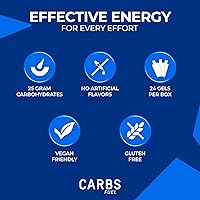 Vista 3 de Geles de Energía Originales Carbs Fuel 24 Gel 25g de Carbohidratos, 100 Calorías por Gel Sin Conservantes ni Agentes Gelificantes Sabor Ligero
