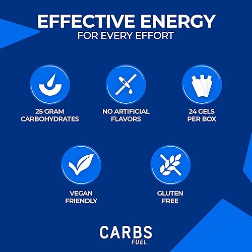 Miniatura 3 de Geles de Energía Originales Carbs Fuel 24 Gel 25g de Carbohidratos, 100 Calorías por Gel Sin Conservantes ni Agentes Gelificantes Sabor Ligero