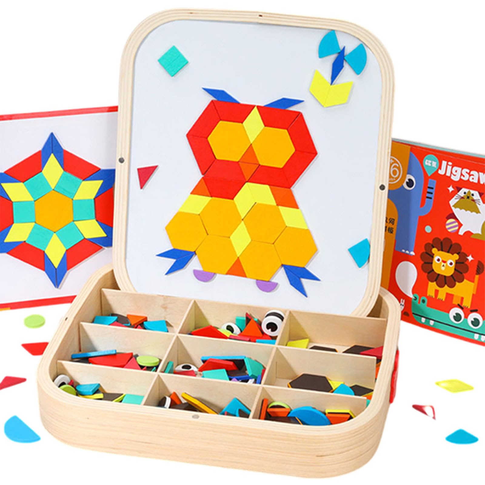 Set de Rompecabezas de Formas Geométricas Magnéticas Montessori, 288 piezas