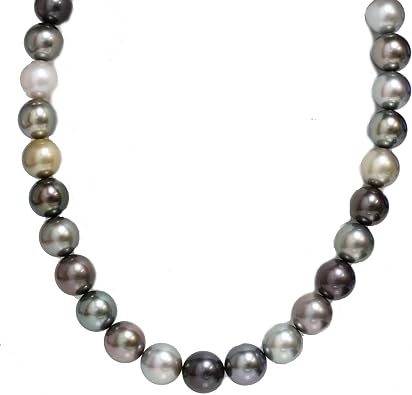 Tahitian South Sea Pearl Necklace Gift for Women AAA 14-13 mm Fancy Multicolor 36" Opera Length