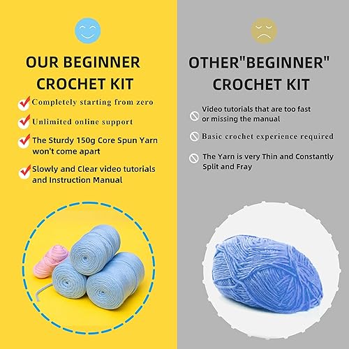 Miniatura 2 de Gesumu Kit de ganchillo para principiantes, paquete de 3 kits de animales de peluche de ganchillo para adultos y niños, kit de inicio de ganchillo
