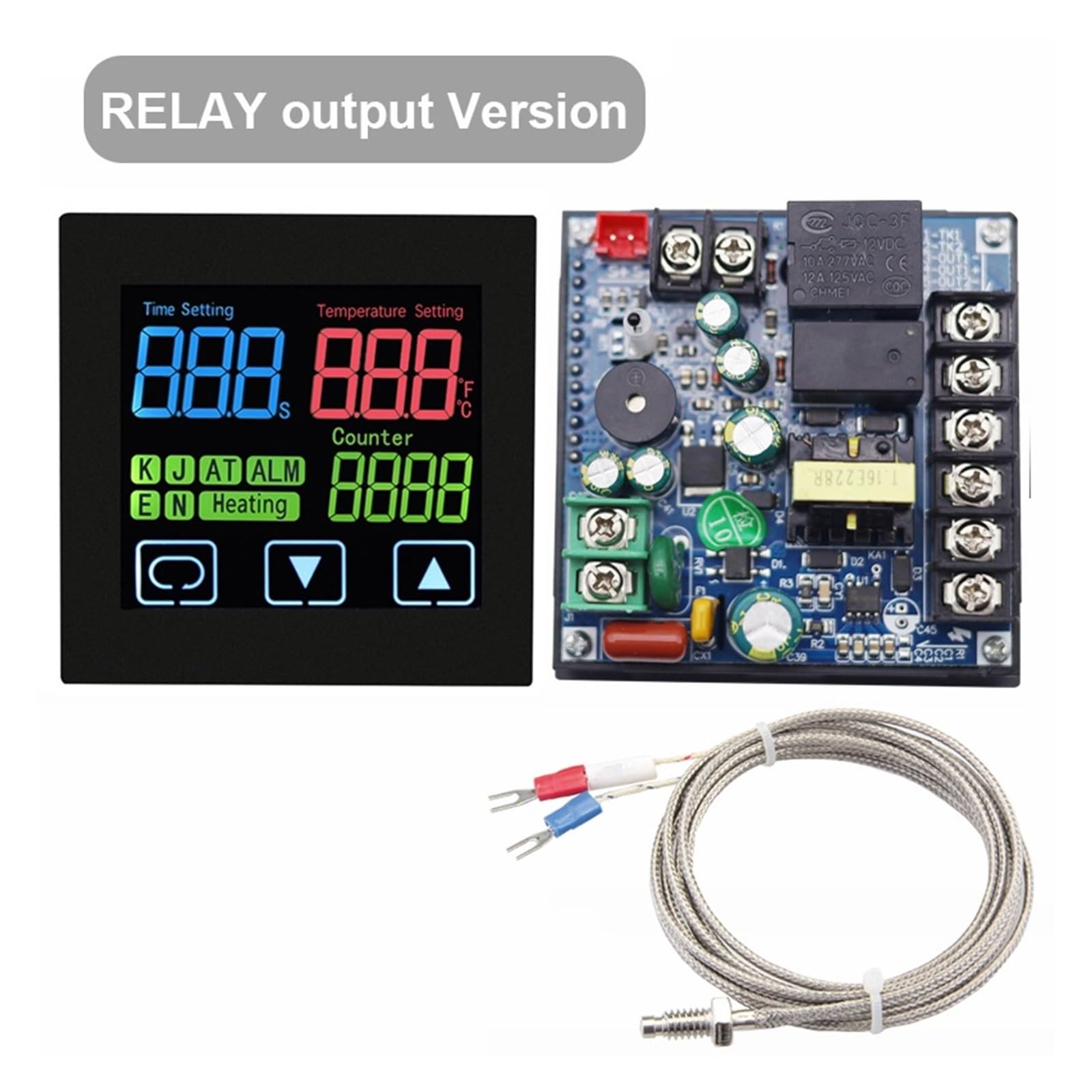 Regulator temperatury, termostat do prasy cieplnej z timerem i funkcją licznika, ekran dotykowy, alarm czasowy, tłoczenie na gorąco, regulator temperatury PID (wyjście przekaźnikowe)