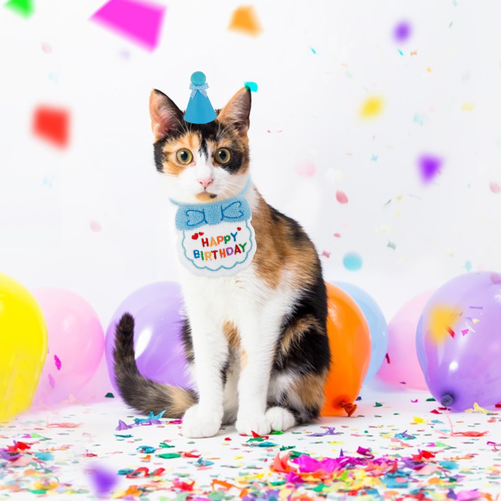 Bandana E Cappello Per Compleanno Cane - Set Festivo In Cotone Per Cani Di Piccola Media Taglia - Foto 9