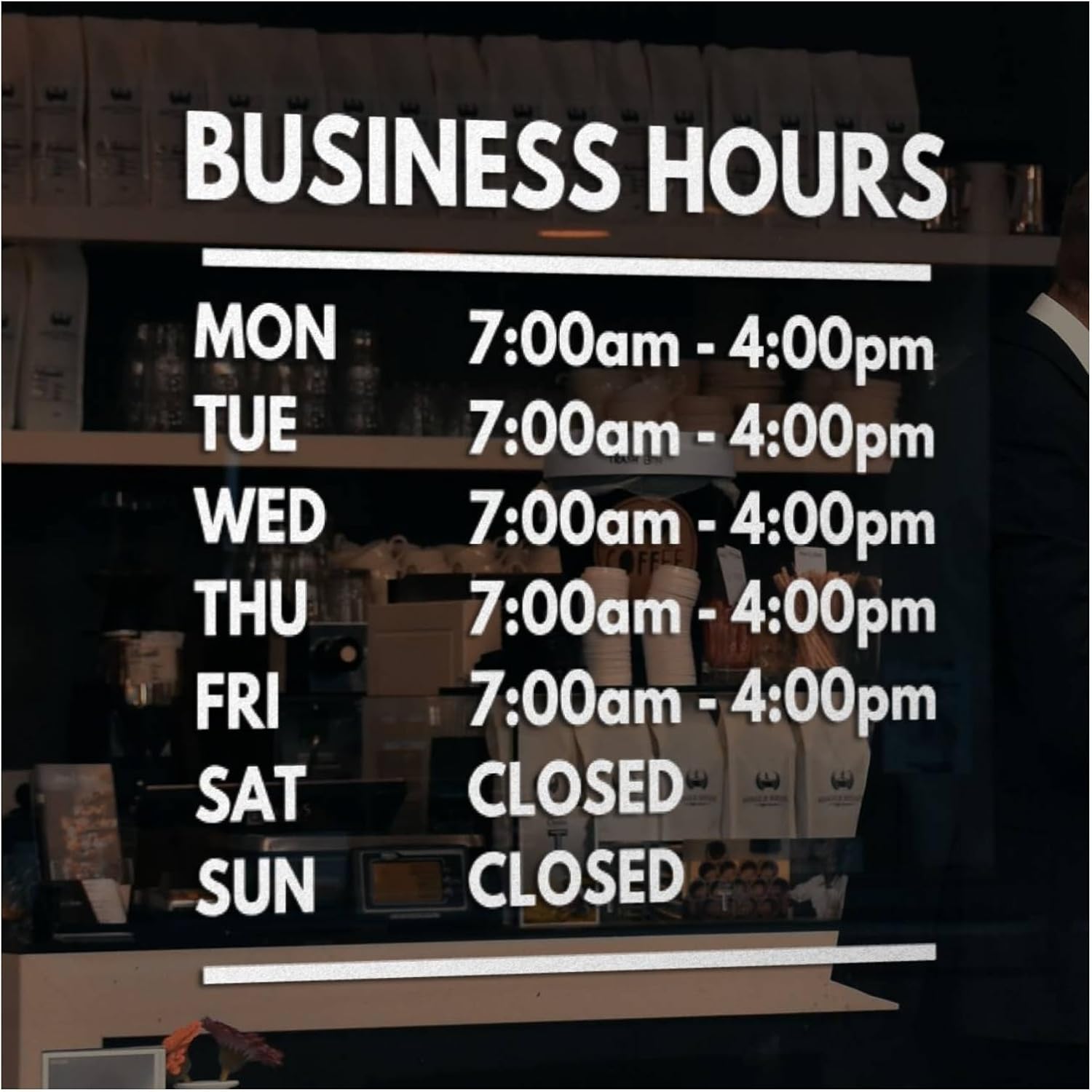 Hours of Operation Signs for Business Custom Window