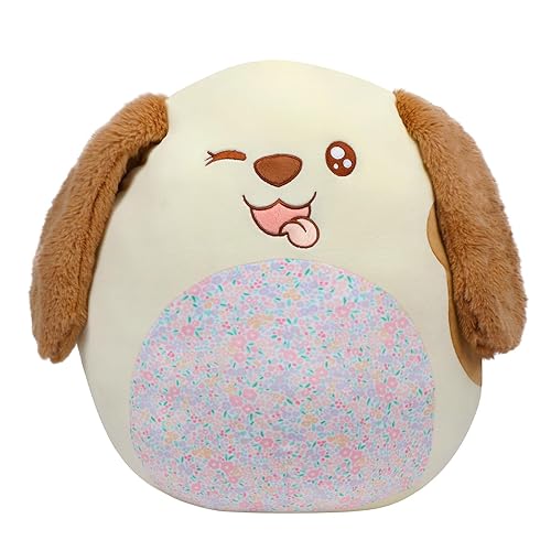 20-Inch Large Dog Plush Pillow with Floral Belly Soft Jumbo