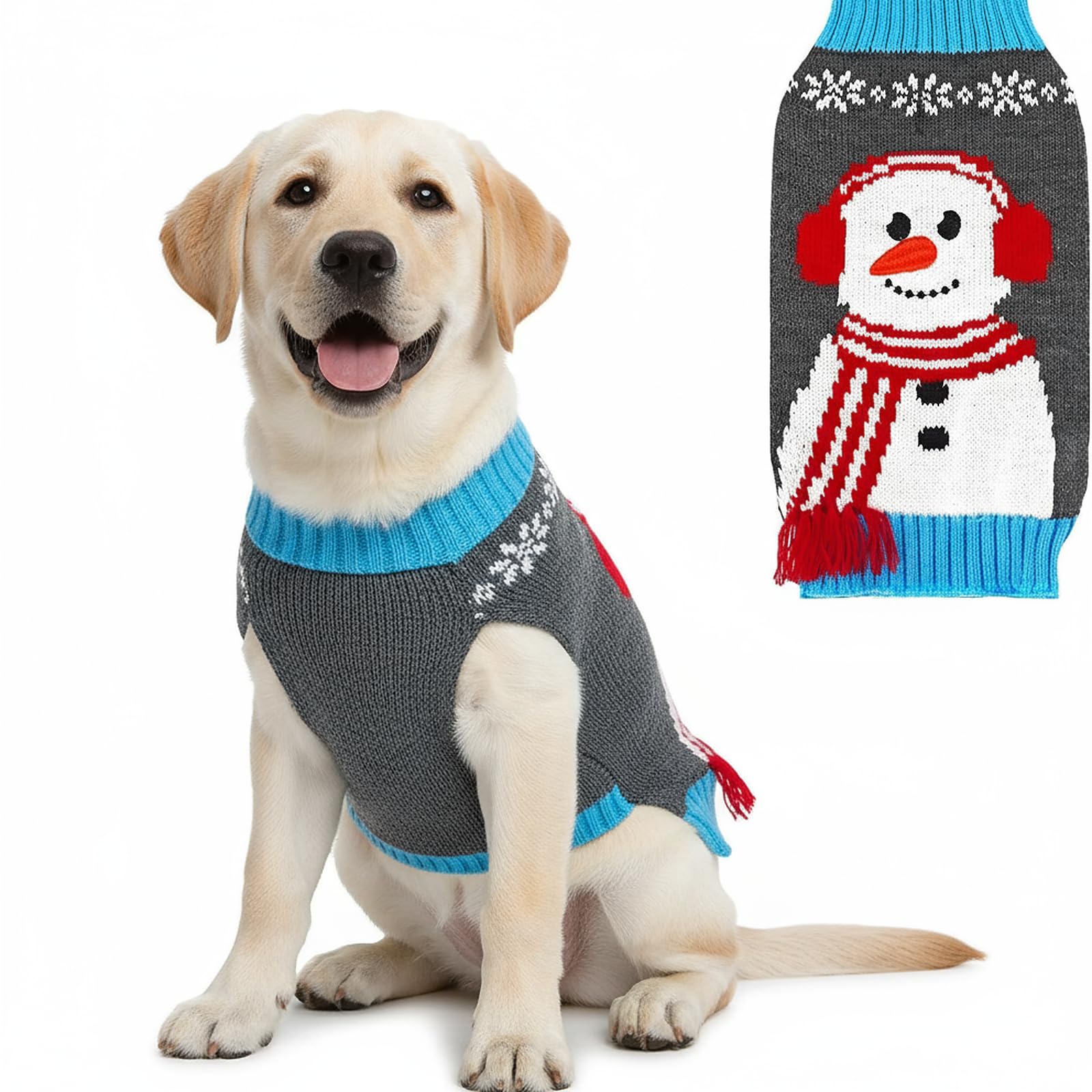 Pull de Noël pour chien et chiot : offrez ce vêtement tricoté bonhomme de neige pour le Nouvel An