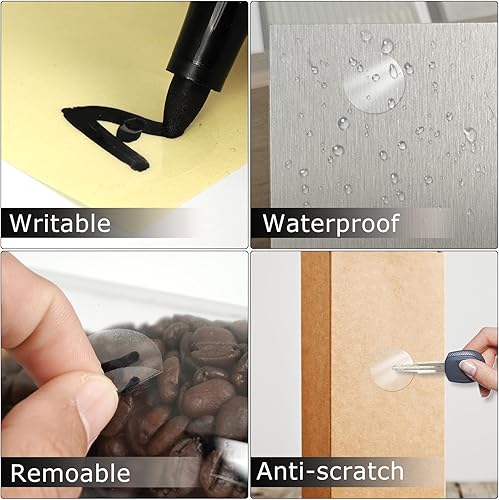 Miniatura 6 de YIKIADA Calcomanías de vinilo transparentes de 1 pulgada, autoadhesivas, redondas, transparentes, impermeables, para paquetes de sobres de sellos,