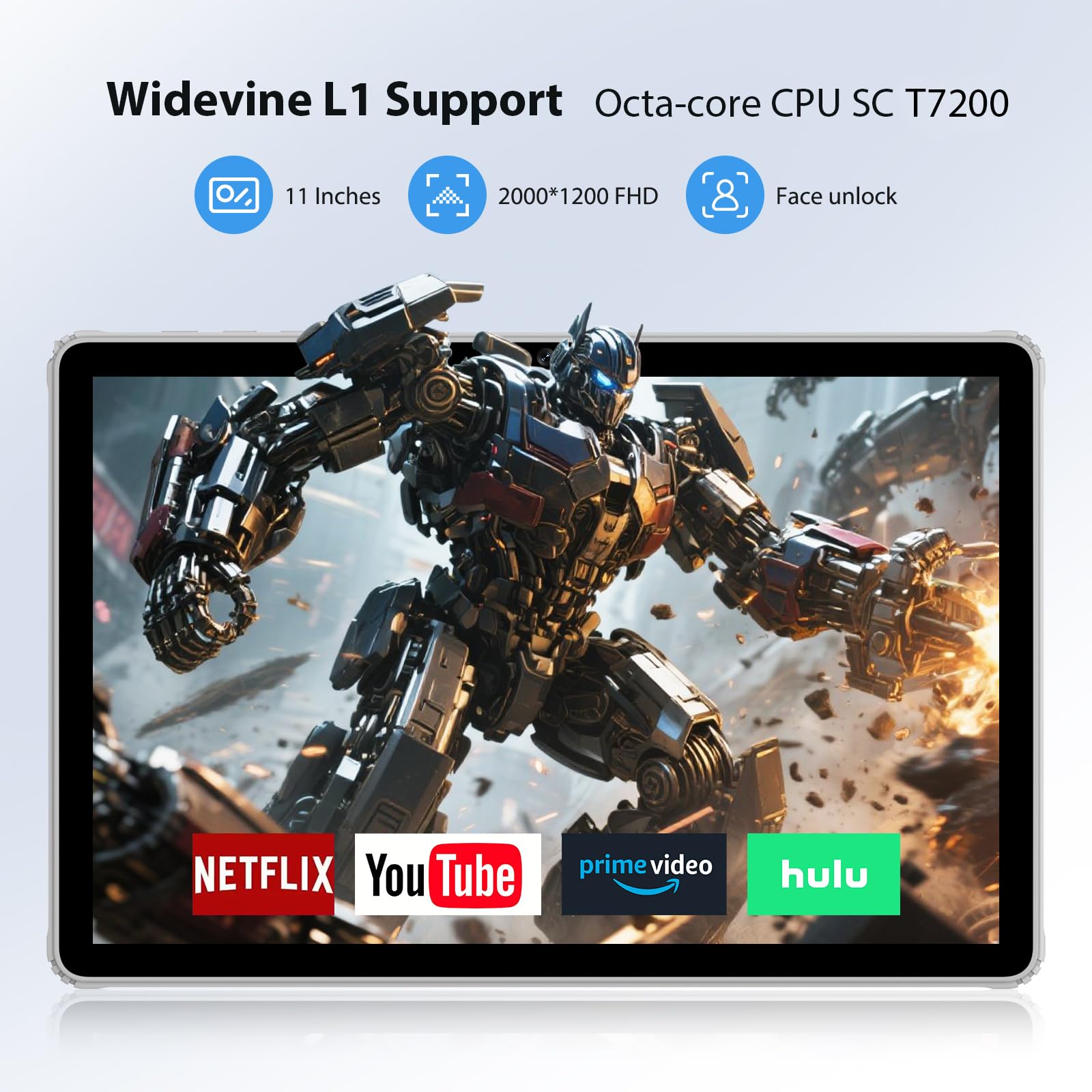Tablette 11 Pouces Android 15, WiFi 5G, Octa-Core, 36GB RAM+256GB RO(1TB TF), Widevine L1/8+13MP/8000mAh/GMS/GPS, avec Clavier+Souris (Gris)