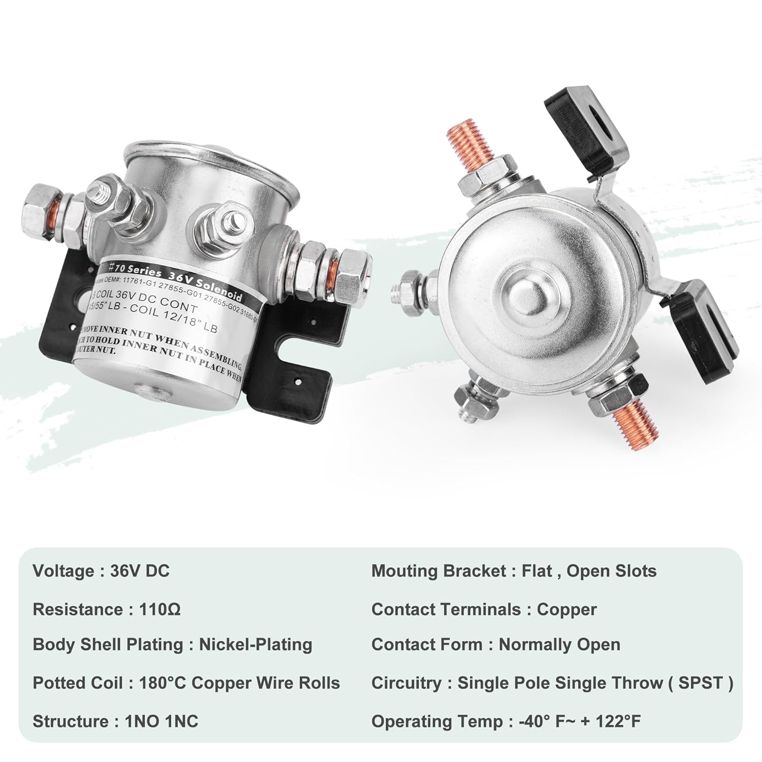 Close-up of the solenoid's pure copper coil, indicating durability and efficient power transfer.