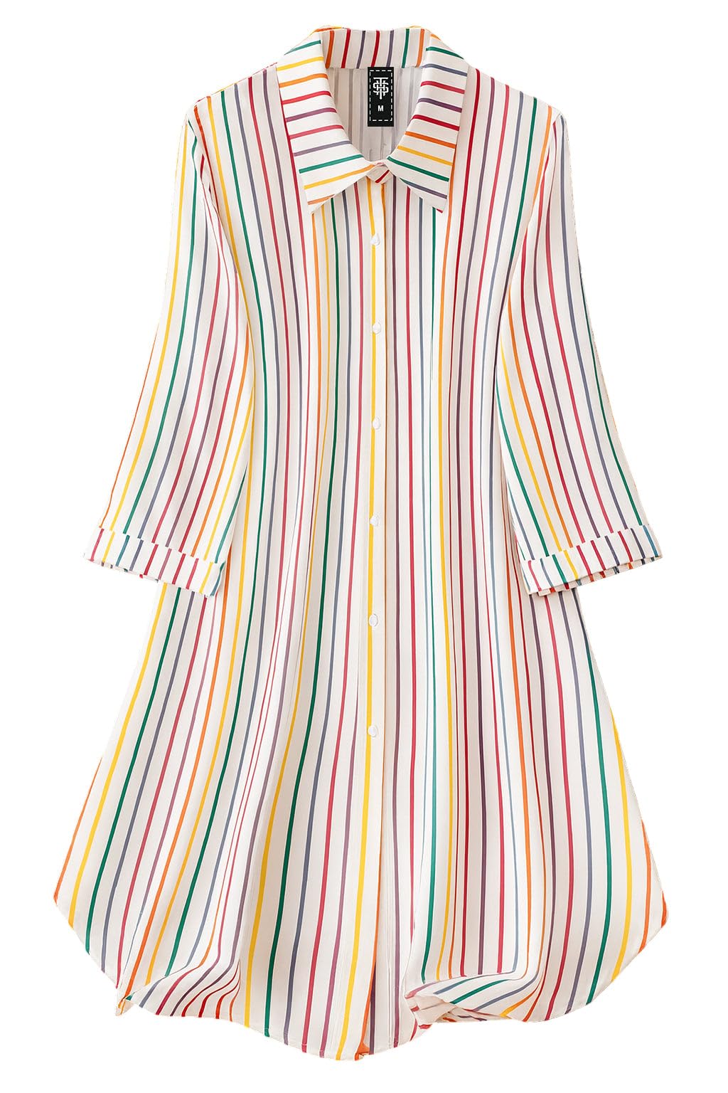 sheetal associates Women's MulticolorVertical Striped Shirt Dress| Comfortable Relaxed Fit Summer Dress-picture-13