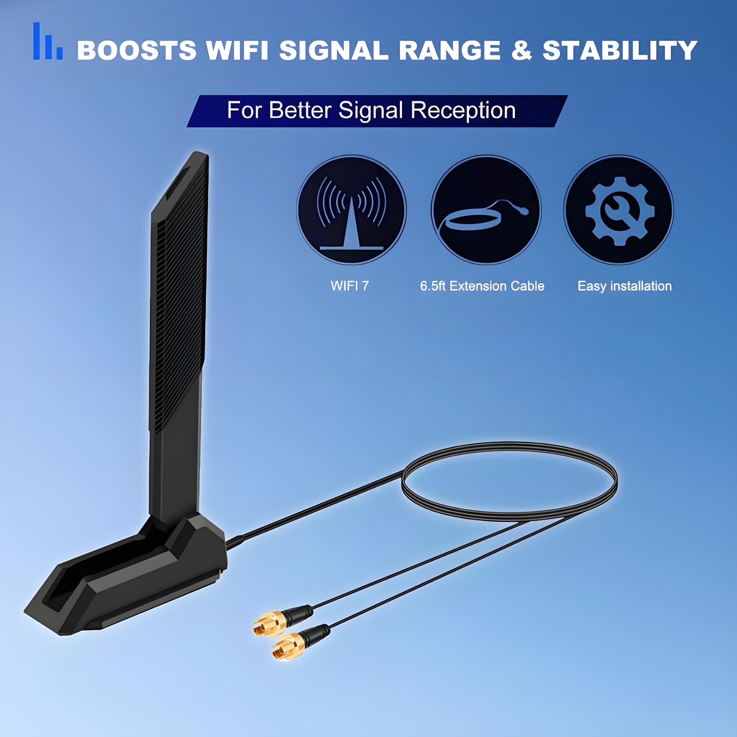 Antena de repuesto para placa base magnética WiFi 7 para juegos compatible con ASUS ROG Strix X870-A X870E X870E-E X870-P X870-I TUF Gaming X870-PLUS Z890 PC computadora de escritorio, Slinkdsco