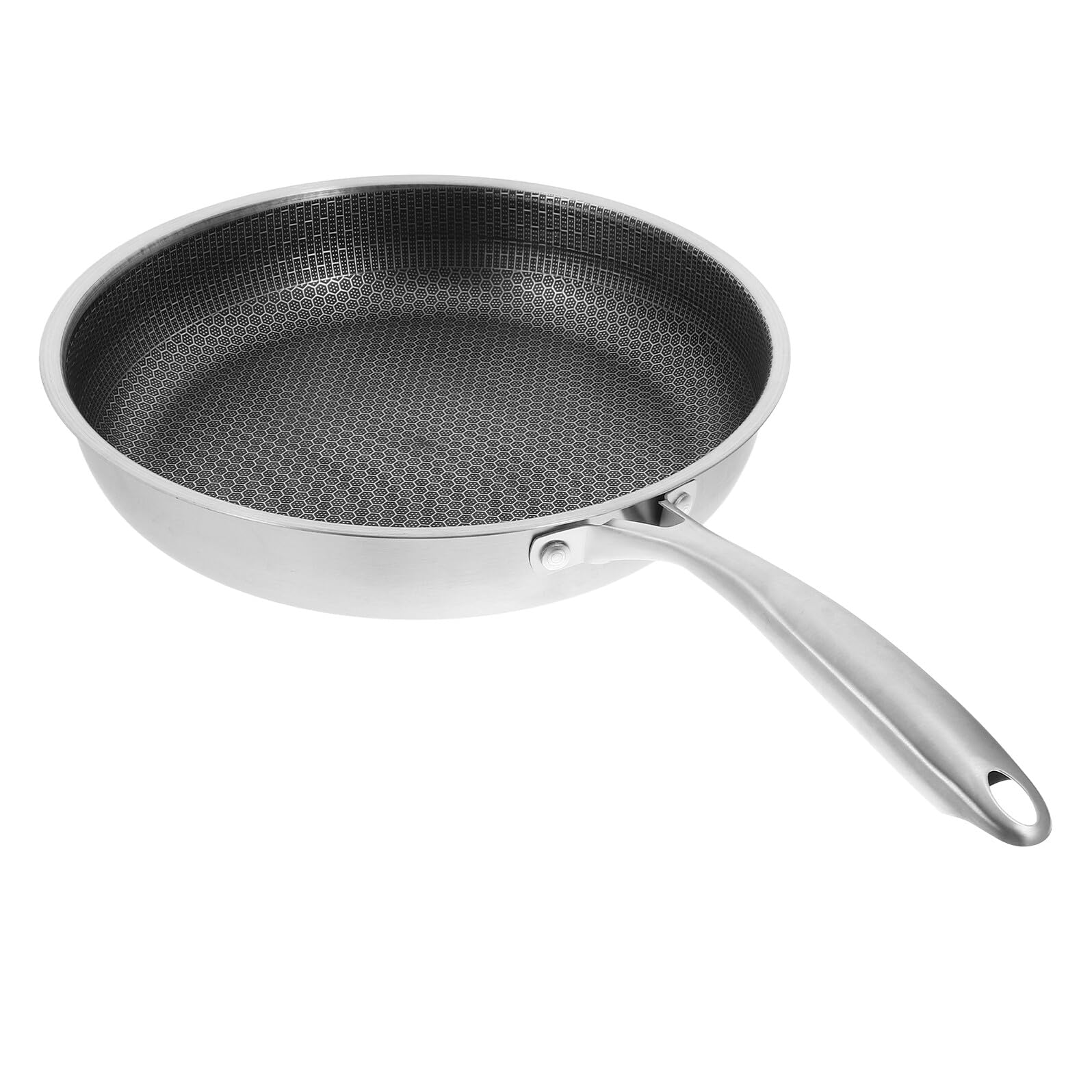 TOYANDONA Padella Antiaderente per Uova in Acciaio 30 CM con Rivestimento a Nido d'Ape Fondo Piatto per Distribuzione Uniforme del Calore Manico Ergonomico per Cottura Colazione e