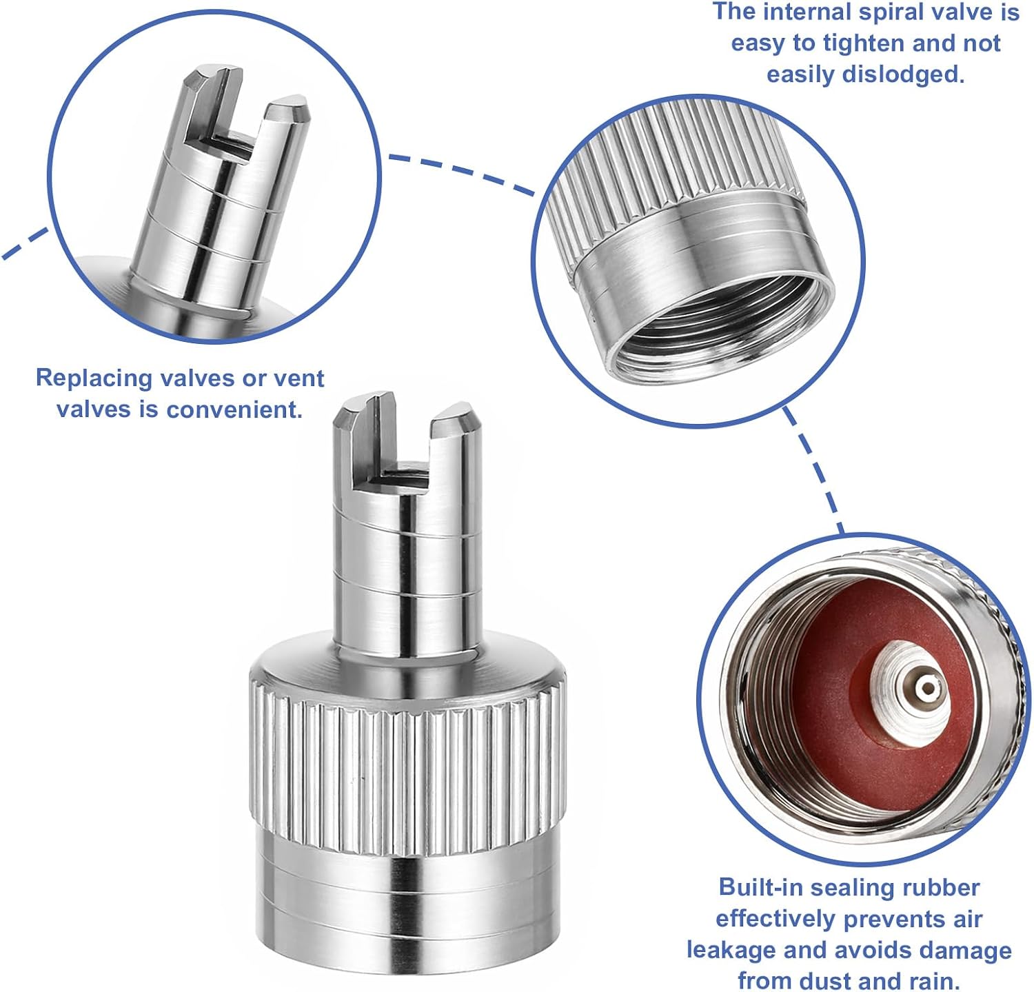12PCS Tire Valve Stem Caps, Slotted Slot Valve Stem Caps with Valves Core Remover O Rubber Ring for Cars, SUV, Trucks, Bikes, Motorcycles, Bicycles