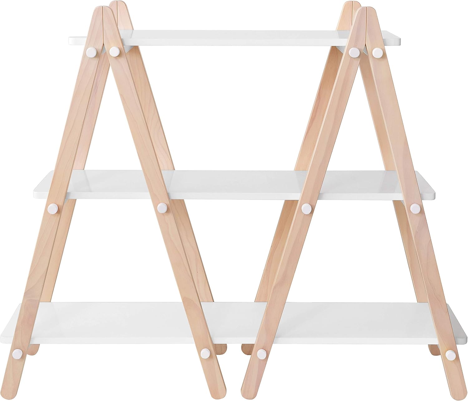 Babyletto Dottie Bookcase in White and Washed Natural