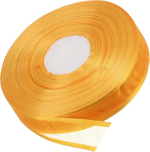 PATIKIL Cinta de gasa de organza de 1 pulgada de ancho de 50 yardas, cinta transparente para envolver regalos, rollo de manualidades de satén para