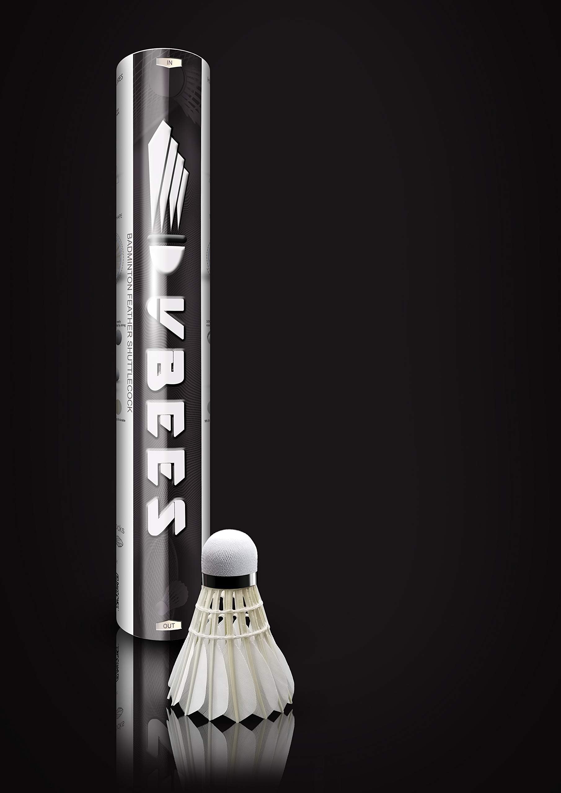 Xam Badminton Birdies Shuttles~Goose Feather Badminton Shuttlecocks (12 Pack/Tube) Tournament Series shuttles for Club Matches ~ Highly Stable & Durable Shuttle Balls