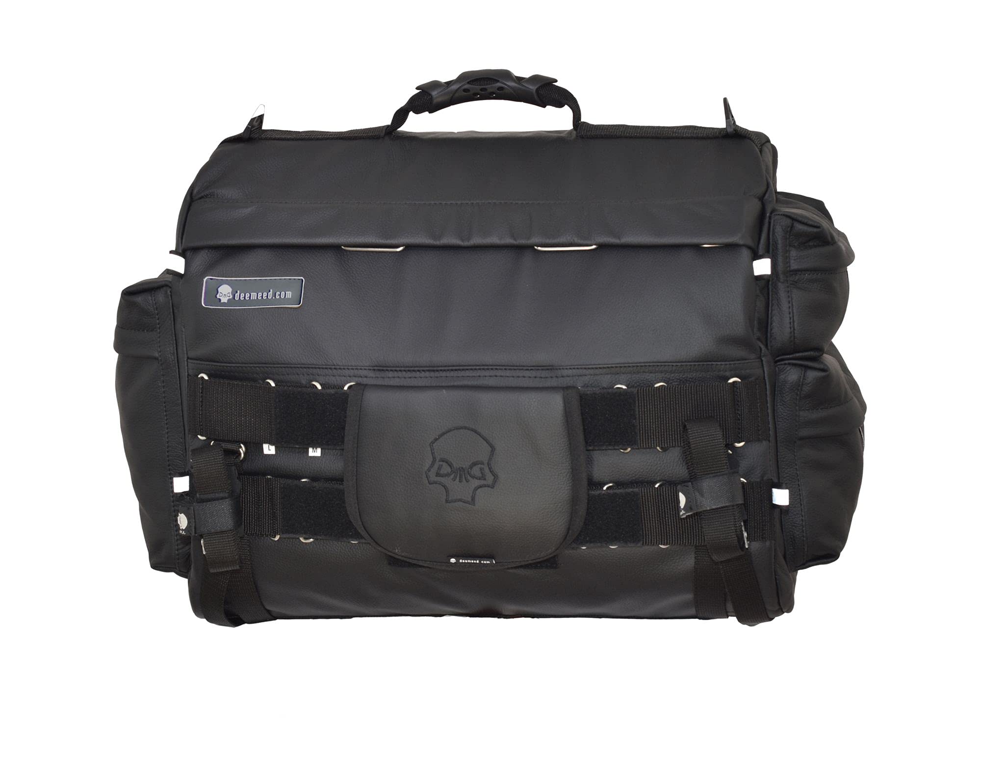 DEEMEED DISCOVERY motorcycle travel luggage, waterproof, 14.5-19.8 gallons capacity, motorcycle sissy bar bag (M, Italian leather)