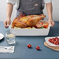 Vista 4 de Casserole Dishes for Oven 9x13,2 Pack Ceramic Baking Dish Large & Deep,4.2 QT Casserole Dish Set with Handles Durable Bakeware for Lasagna, Roasts