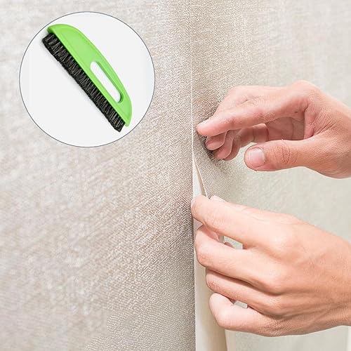 Miniatura 3 de Cepillo alisador de papel tapiz de pelo de caballo, herramientas de construcción de papel tapiz colgable, dos filas de cepillo de pasta de papel