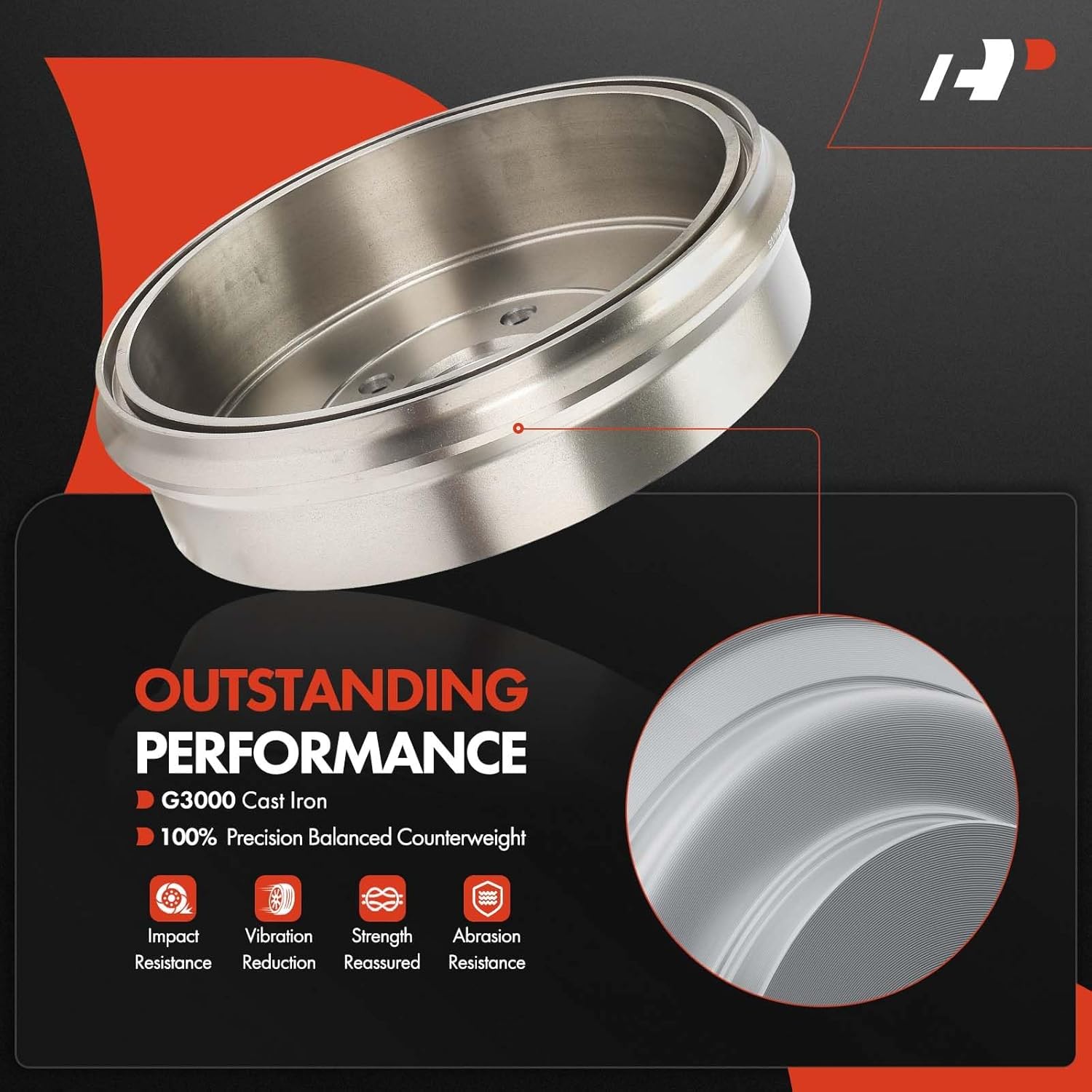 A-Premium 11.69 inch (297mm) Rear Brake Drums + Ceramic Shoes Set Compatible with Select Ford, Mazda and Mercury Models - Escape 2008-2012, Tribute 2009-2011, Mariner 2008-2011, 6-PC Set