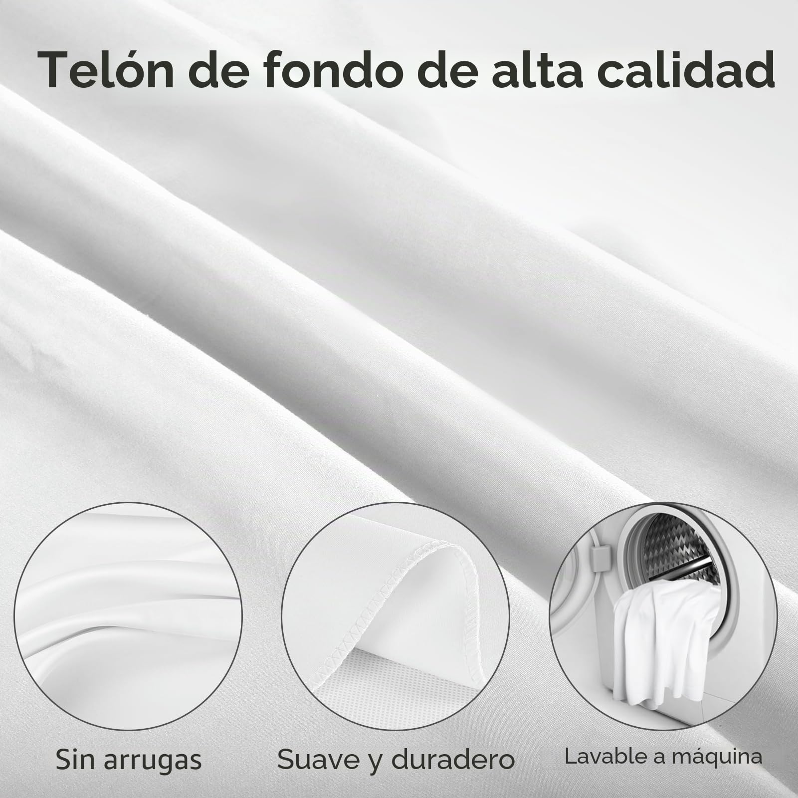 Pantalla blanca con soporte de 1,5 x 2 m, pantalla blanca con fondo ajustable, soporte para streaming, juegos, Chroma Key, estudio fotográfico, grabación de vídeo, fotografía